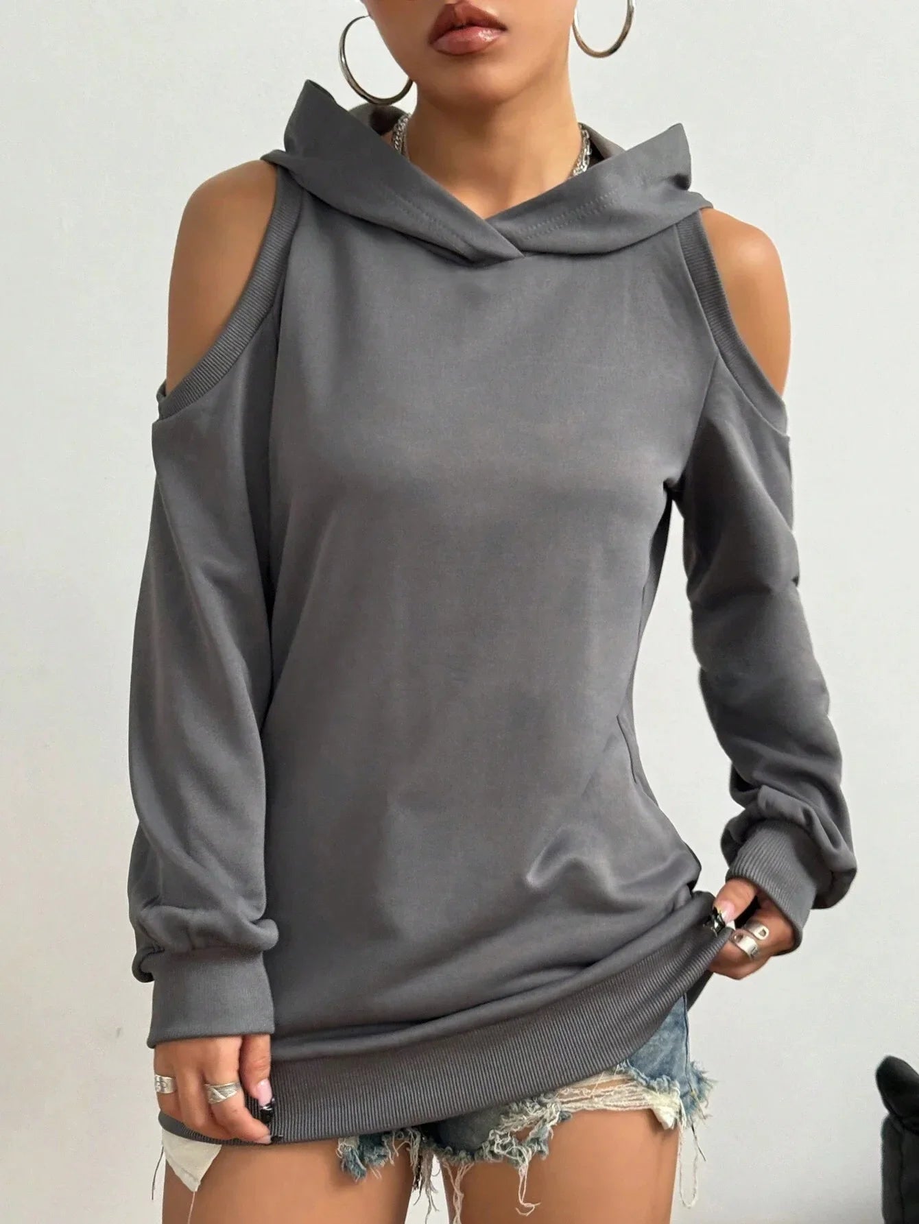 Riley | Women’s Off-Shoulder Hooded Sweatshirt