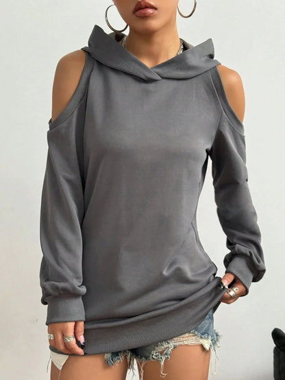 Riley | Women’s Off-Shoulder Hooded Sweatshirt