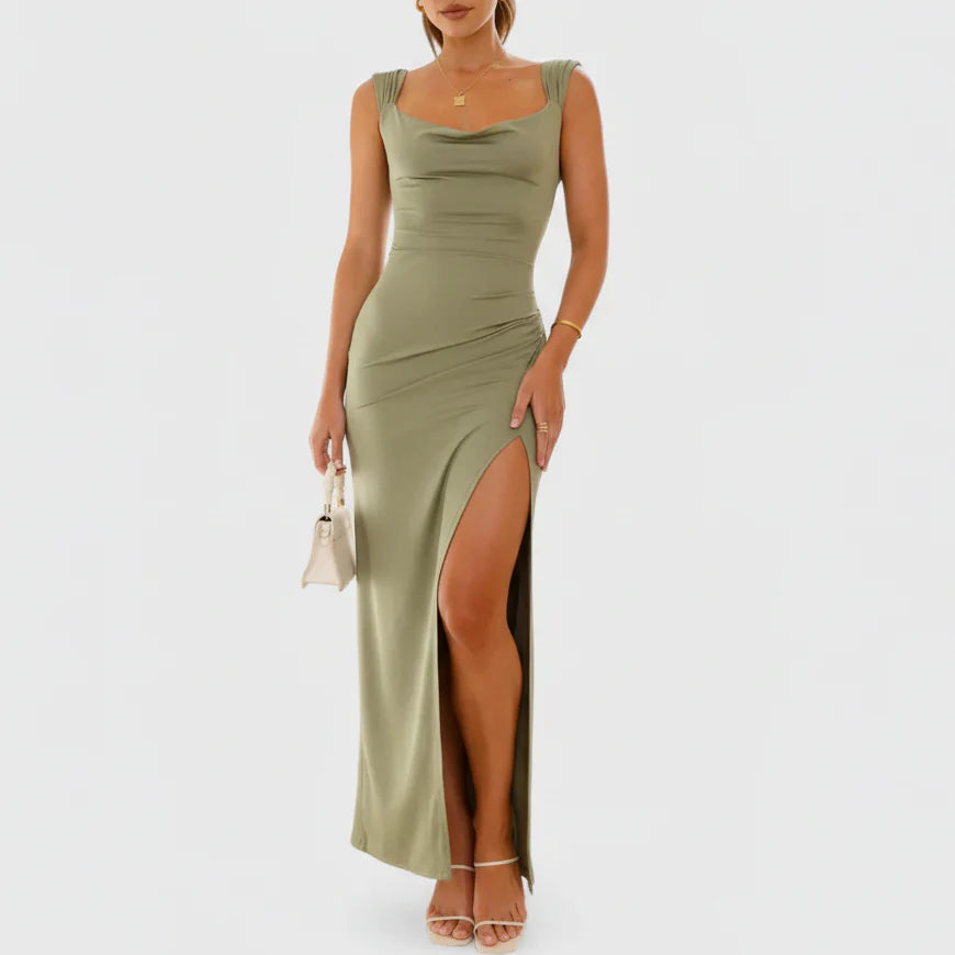 Shynna | Women’s Elegant Sleeveless Slit Maxi Dress