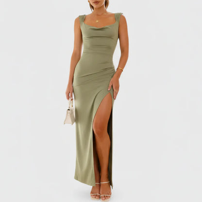 Shynna | Women’s Elegant Sleeveless Slit Maxi Dress