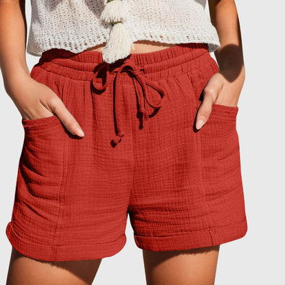 Arlette | Women’s Elegant Drawstring Linen Blend Shorts