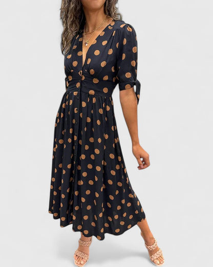Blakely | Women’s Sophisticated Polka Dot Midi Dress