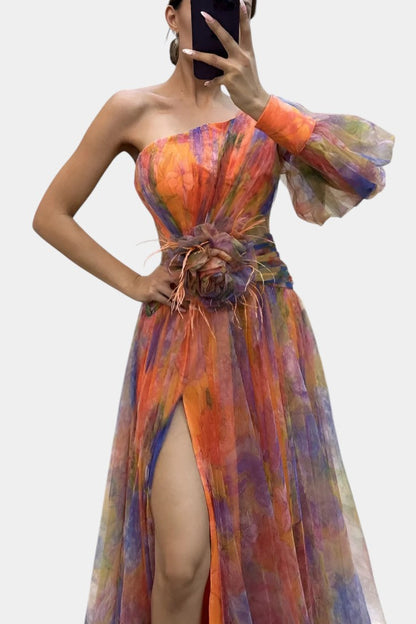 Everly | Women’s Elegant Floral Slit Maxi Dress