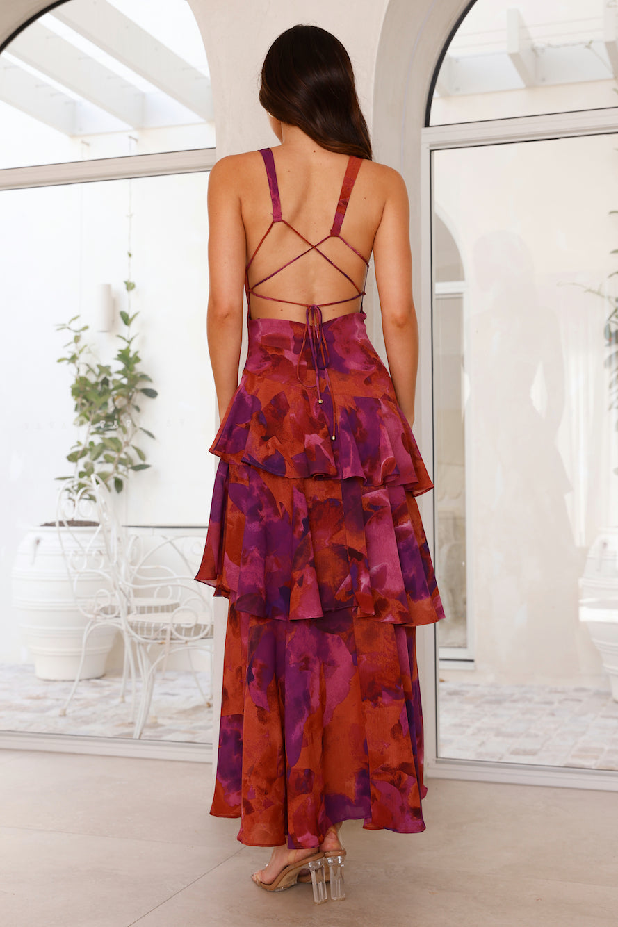 Marcellina | Women’s Elegant Floral Tiered Maxi Dress