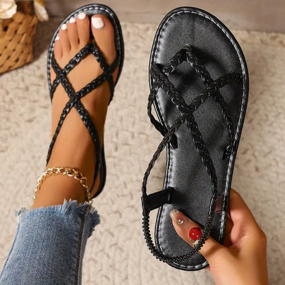 Dahlia | Women’s Comfortable Flat Sandals with Crisscross Straps