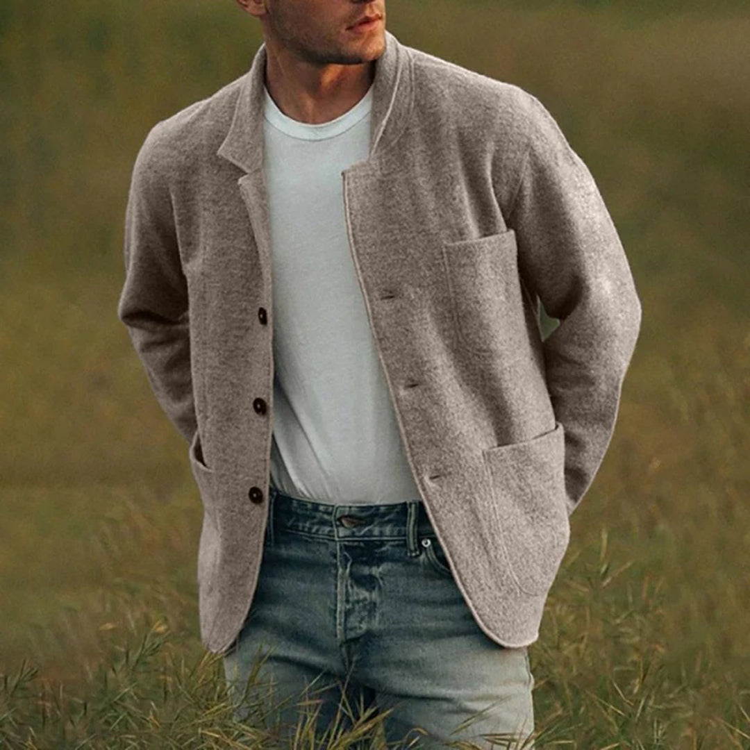 Cedrick | Men’s Lightweight Wool-Blend Cardigan Jacket