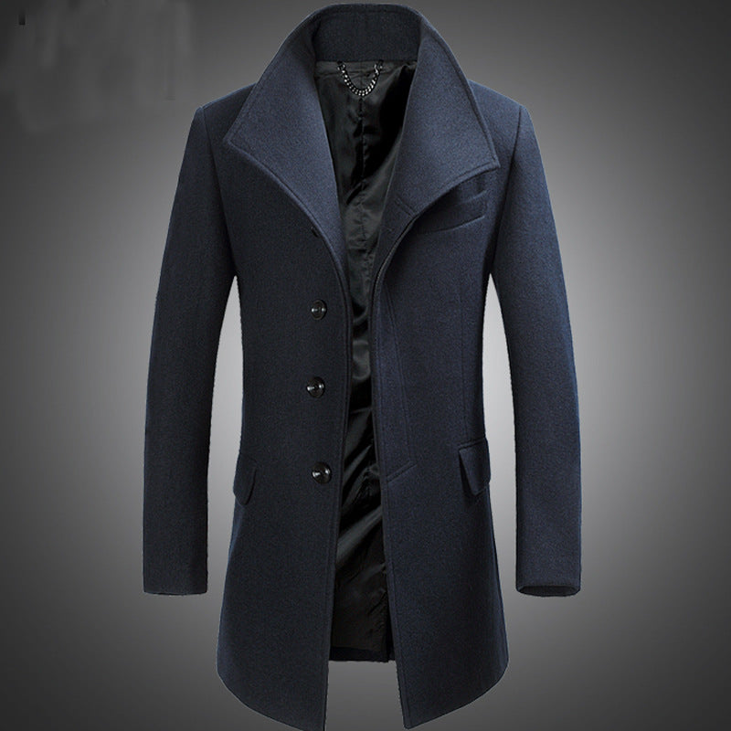 Adrian | Men’s Classic Wool Trench Coat with Timeless Tailored Winter Design