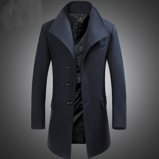 Adrian | Men’s Classic Wool Trench Coat with Timeless Tailored Winter Design