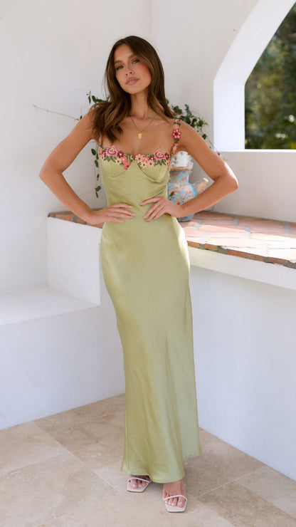 Elowen | Women’s Floral Strap Slim Maxi Dress