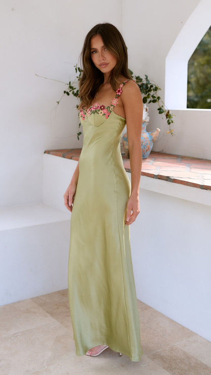 Elowen | Women’s Floral Strap Slim Maxi Dress
