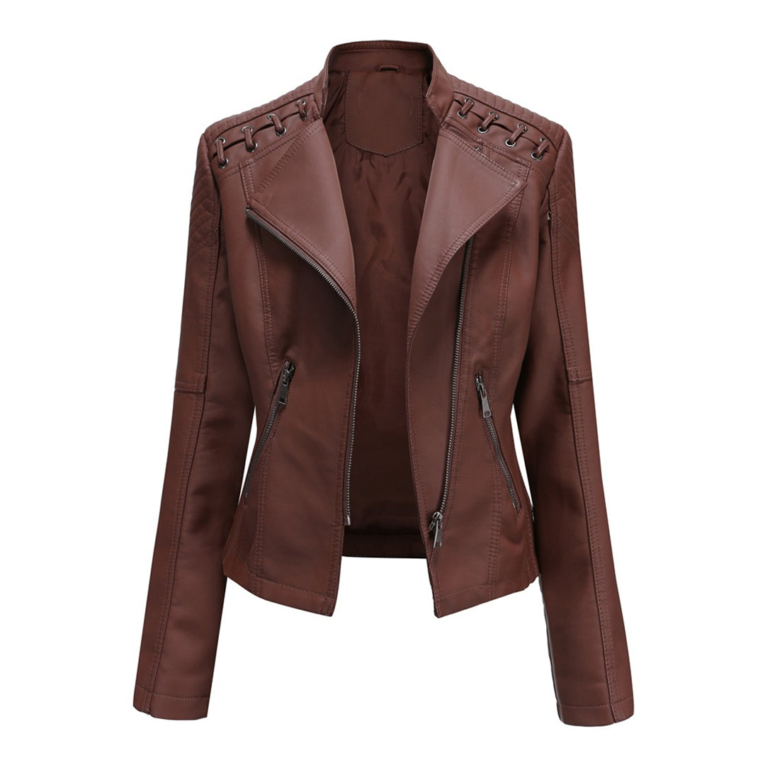 Quinn | Women’s Zip-Front Leather Jacket