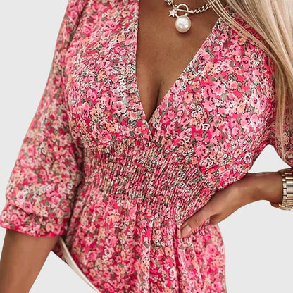 Paisley | Women’s Floral Puff Sleeve Ruffle Dress