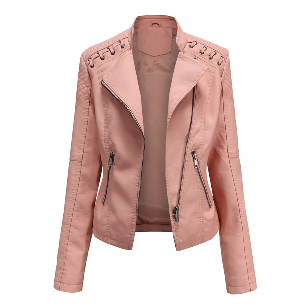 Quinn | Women’s Zip-Front Leather Jacket