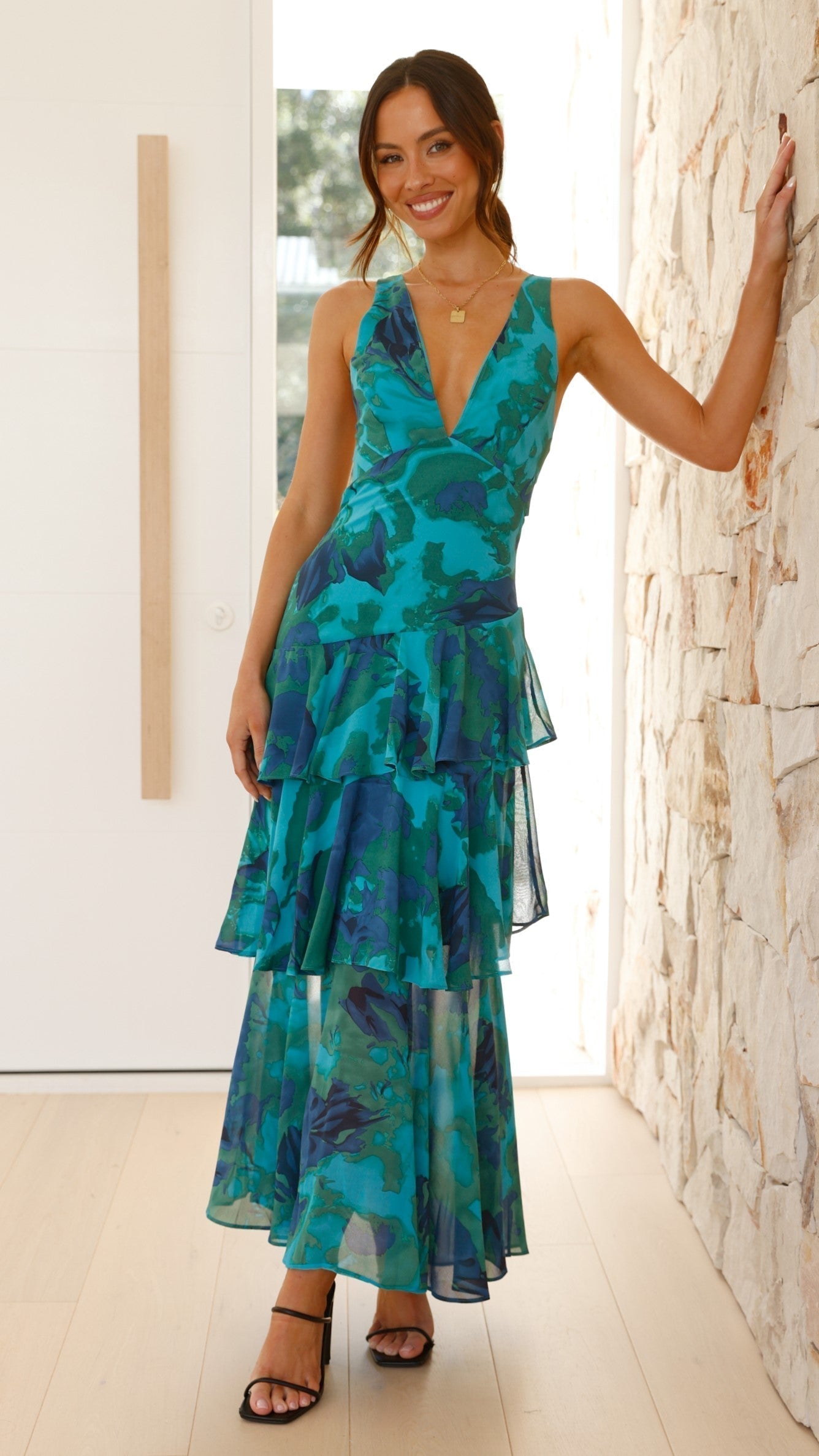 Marcellina | Women’s Elegant Floral Tiered Maxi Dress