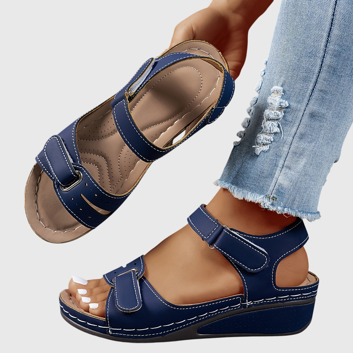 Reagan | Women’s Orthopedic Adjustable Wedge Sandals