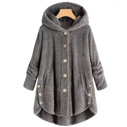 Elayne | Women’s Oversized Hooded Winter Button Coat