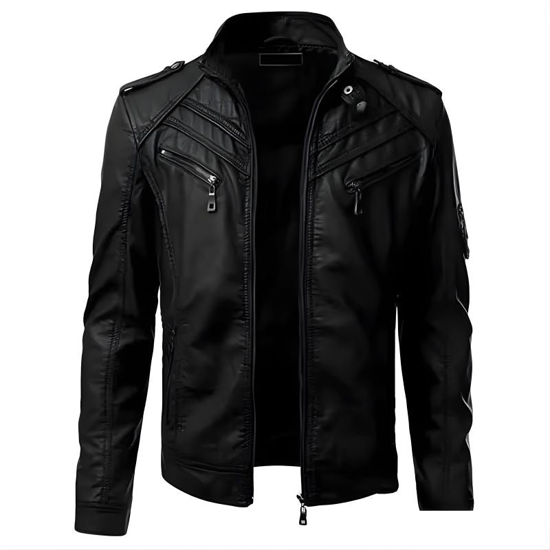 Vhon | Men’s Zip-Detail Jacket with Stand Collar