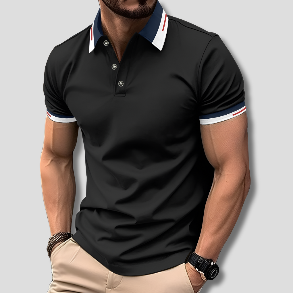 Chase | Men’s Polo Shirt with Modern Slim Fit and Collar Detail