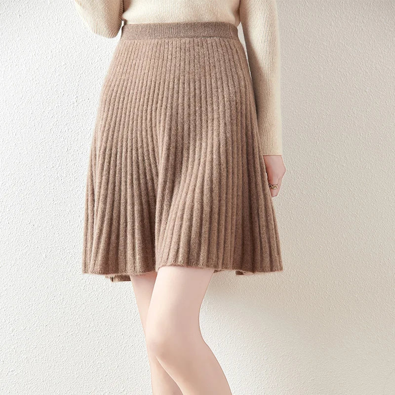 Phoebe | Women’s Merino Wool Ribbed Skirt