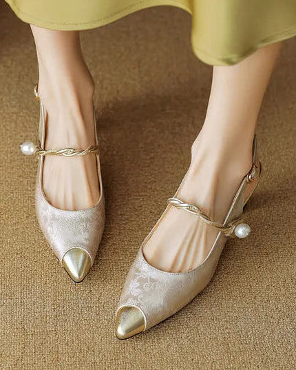 Odalyn | Women’s Elegant Pointed Toe Slingback Kitten Heels