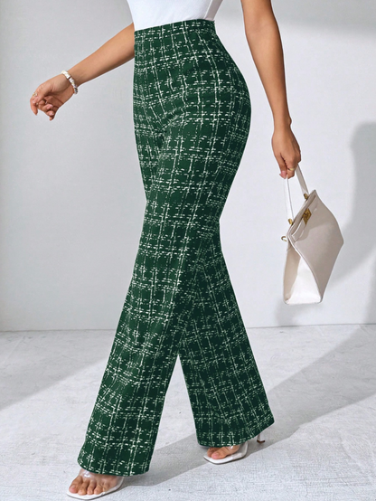 Danica | Women’s Tweed Plaid Flare Pants