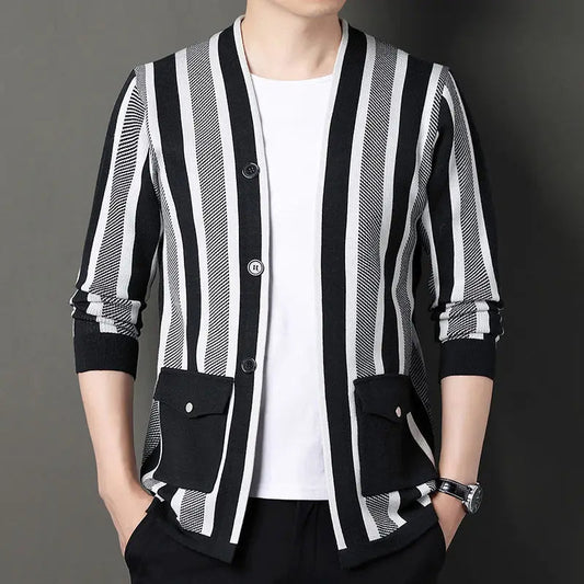 Sawyer | Men’s Striped Knit Cardigan with Button Front