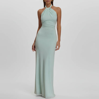 Lennox | Women’s Sophisticated Halter Neck Maxi Dress