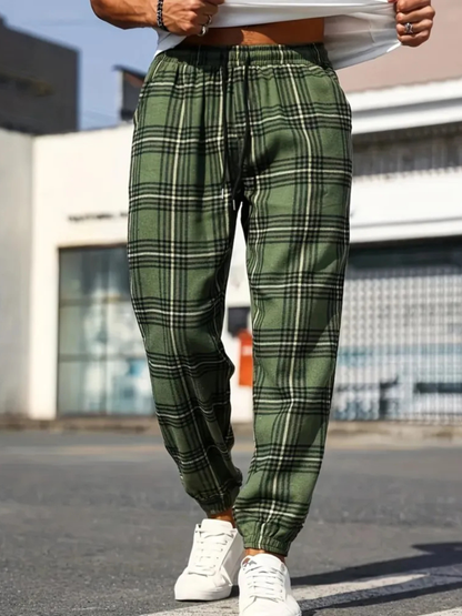 Grayson | Men’s Plaid Tapered Casual Trousers