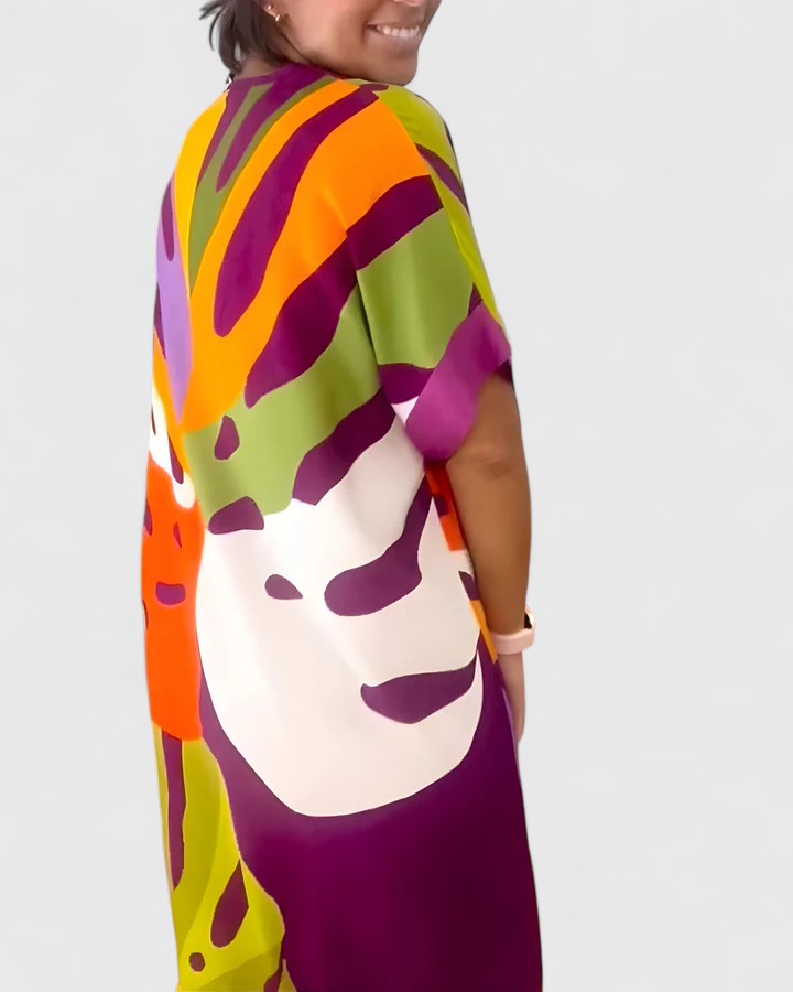 Hayden | Women’s Comfortable Abstract Print Midi Dress