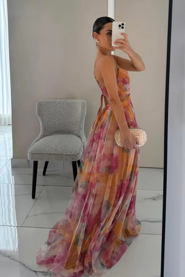 Arabella | Women’s Elegant Pleated Halter Maxi Dress