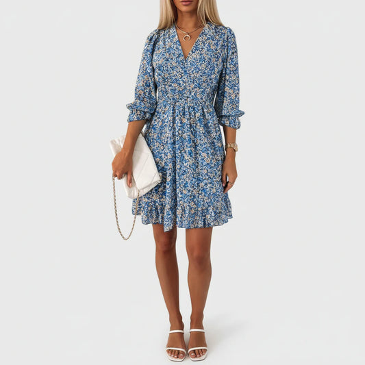 Paisley | Women’s Floral Puff Sleeve Ruffle Dress