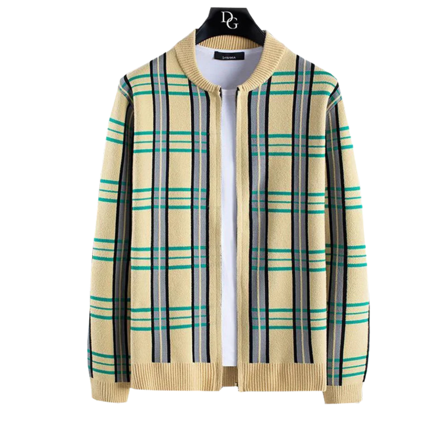 Bennett | Men’s Plaid Knit Cardigan with Zip Front