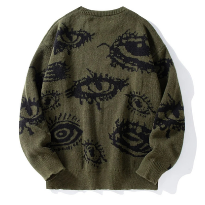 Caleb | Men’s Graphic Eye Knit Spring Sweater