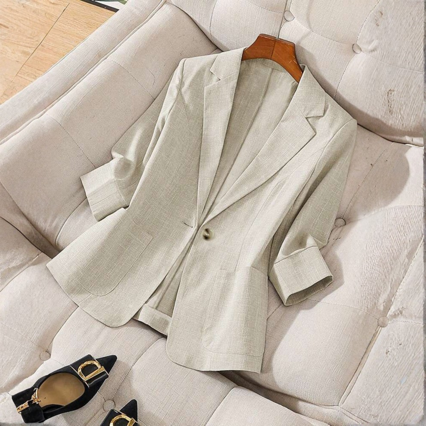 Phoebe | Women’s Classy Button Front Long Sleeve Blazer Coat