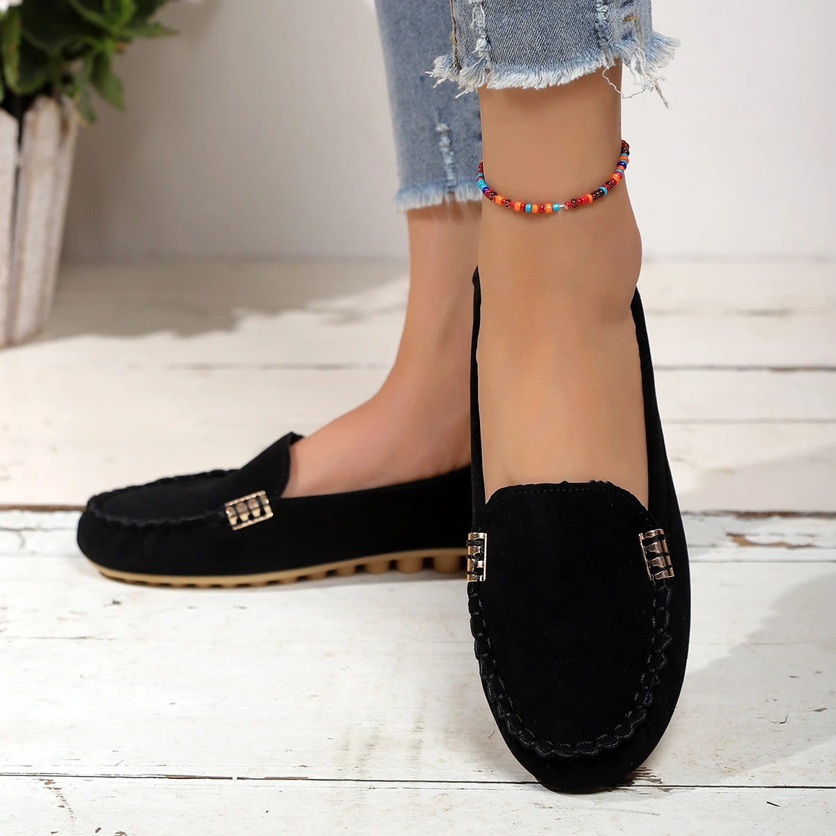 Talia | Women’s Denim Slip-On Flats