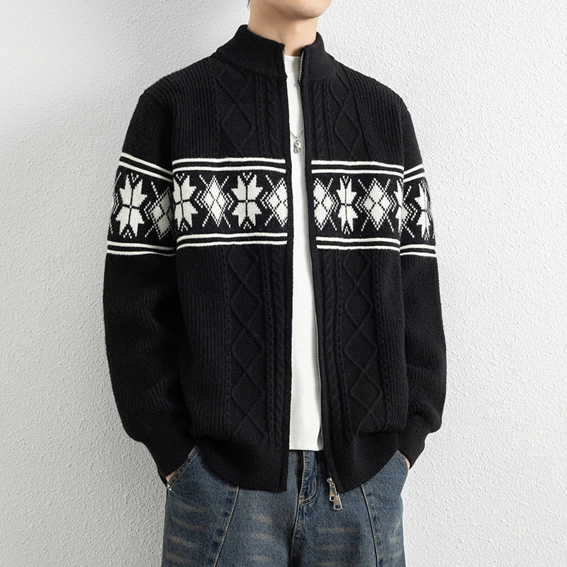 Anderson | Men’s Nordic Knit Zip-Up Winter Cardigan