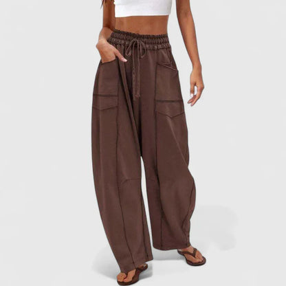 Oaklyn | Women’s Comfortable Drawstring Wide Leg Trousers