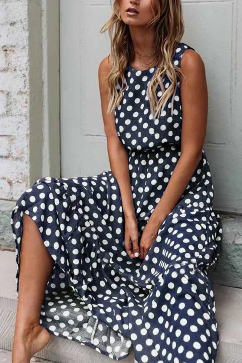 Georgina | Women’s Polka Dot Sleeveless Spring Casual Dress
