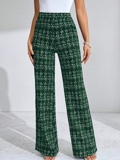 Danica | Women’s Tweed Plaid Flare Pants