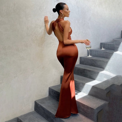 Valentina | Women’s Backless Fishtail Bodycon Maxi Dress