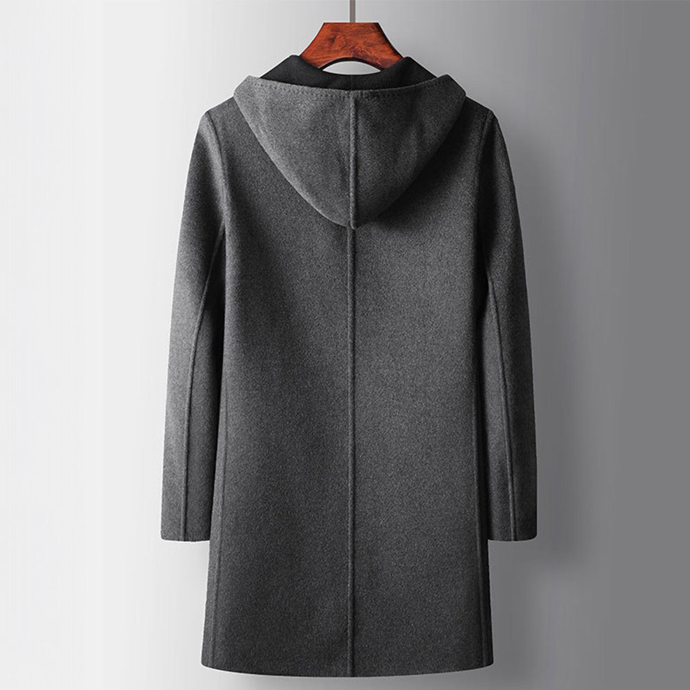 Aga | Men’s Mid-Length Hooded Reversible Wool Coat