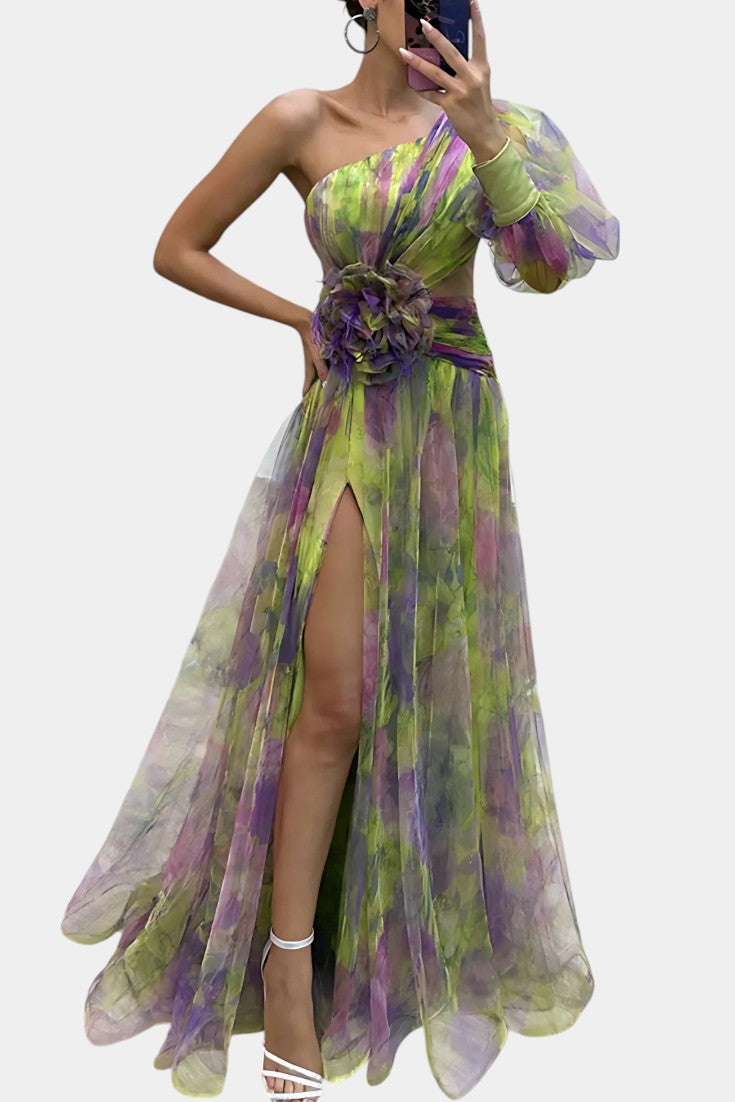Everly | Women’s Elegant Floral Slit Maxi Dress