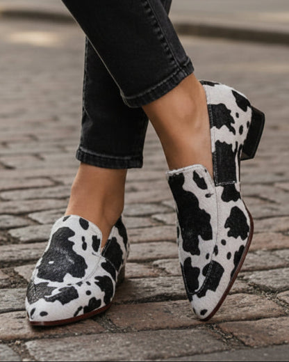 Hollis | Women’s Orthopedic Cow Print Loafers
