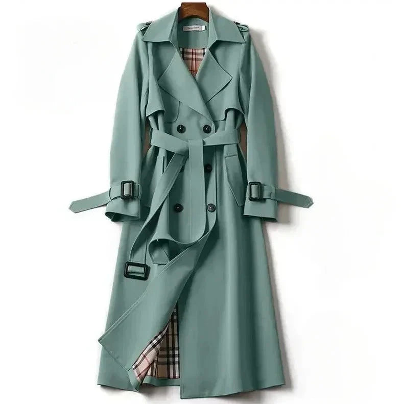 Camille | Women’s Winter Trench Coat with Shaped Waist and Button Front