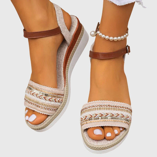 Marigold | Women’s Orthopedic Beaded Wedge Sandals