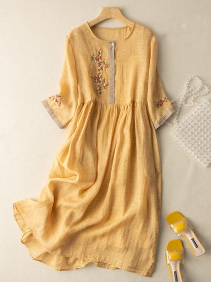 Amara | Women’s Summer Embroidered Ethnic Midi Dress
