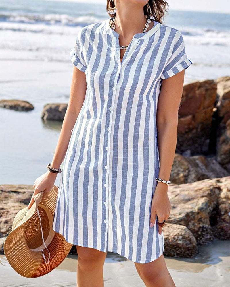 Clarissa | Women’s Striped Spring Midi Dress