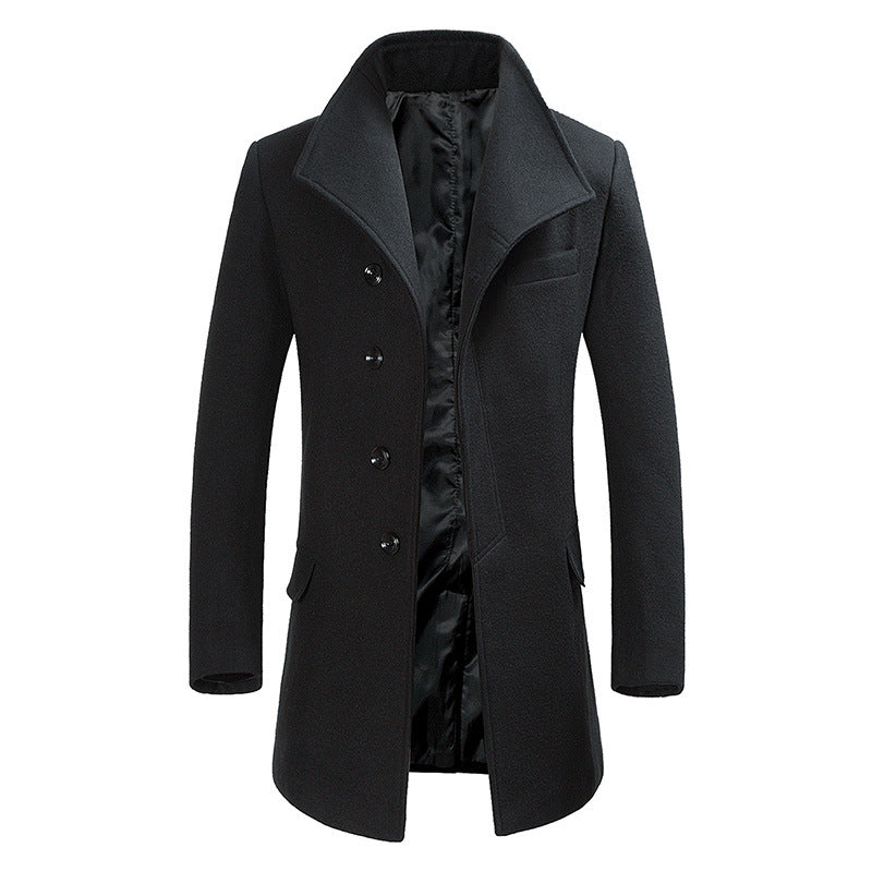 Adrian | Men’s Classic Wool Trench Coat with Timeless Tailored Winter Design