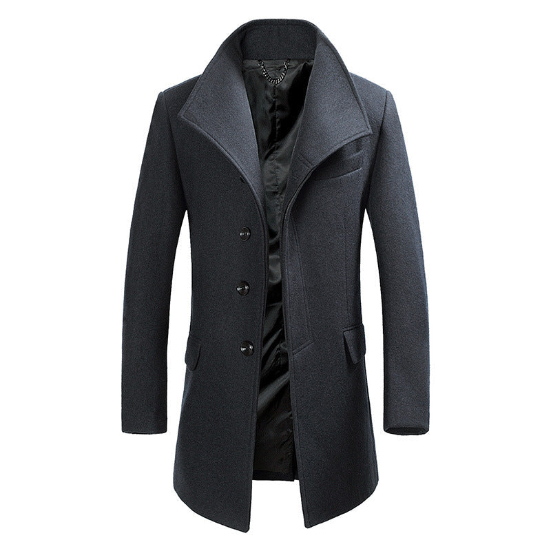 Adrian | Men’s Classic Wool Trench Coat with Timeless Tailored Winter Design