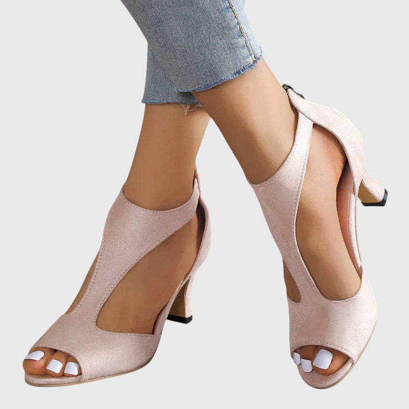 Avelora | Women’s Spring Cutout Open Toe Heels